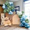 Slate Blue Balloon Arch Kit,Baby Blue Light Green Balloons for Baby Shower Boy Birthday Party Backdrop Decoration,Pastel Seaside Balloon Garland Arch